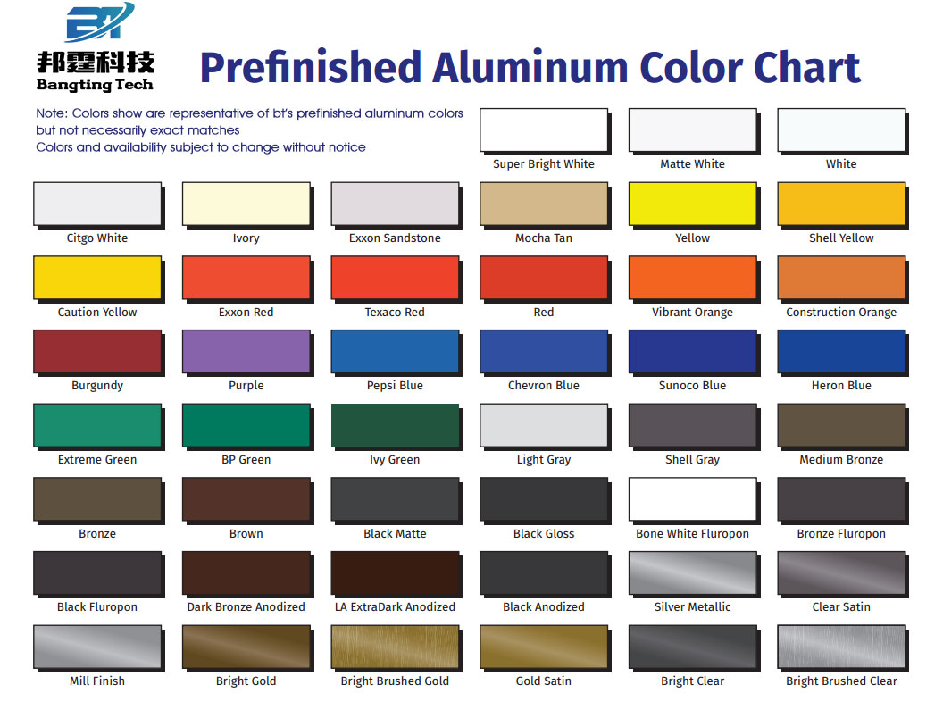 Colors of PE Color Coated Aluminum Coil